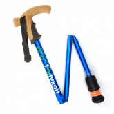 Flexyfoot Cork Handle Folding Walking Stick - Blue